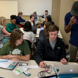 Students build an arduino in class